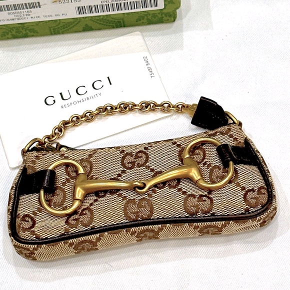 Tom Ford x Gucci Brown 'GG' Horsebit Micro Mini Chain Bag - Picture 6 of 16